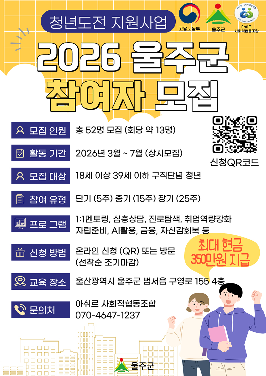 청년도전지원사업 포스터