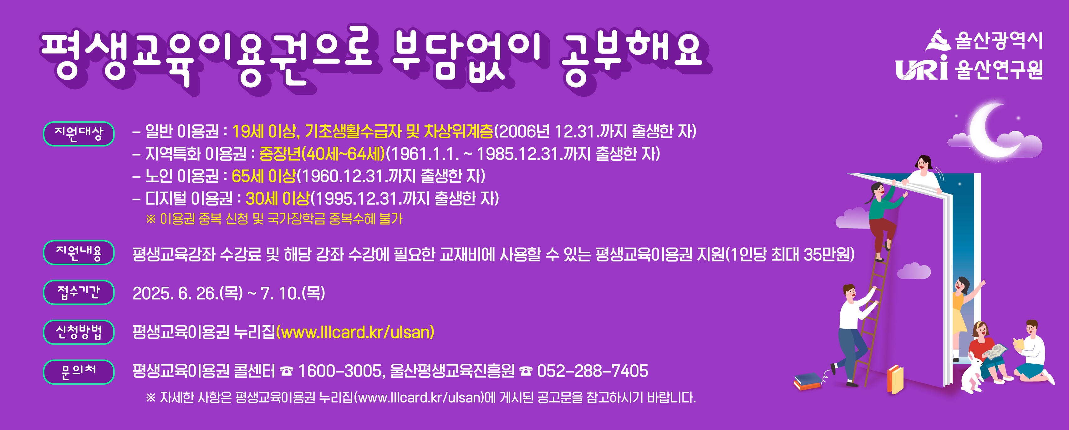 2025년 울산 평생교육이용권 안내