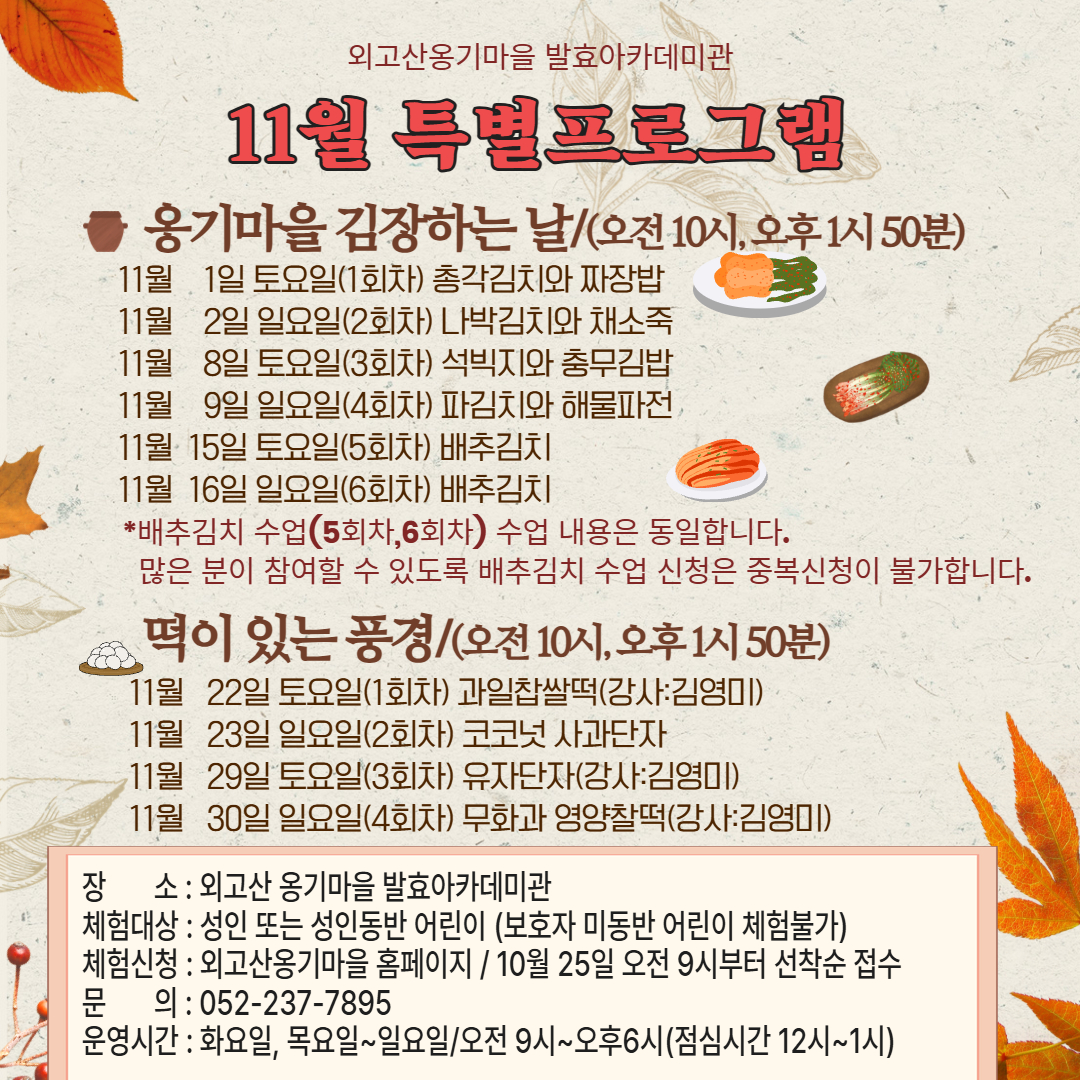 2025년 11월 특별프로그램